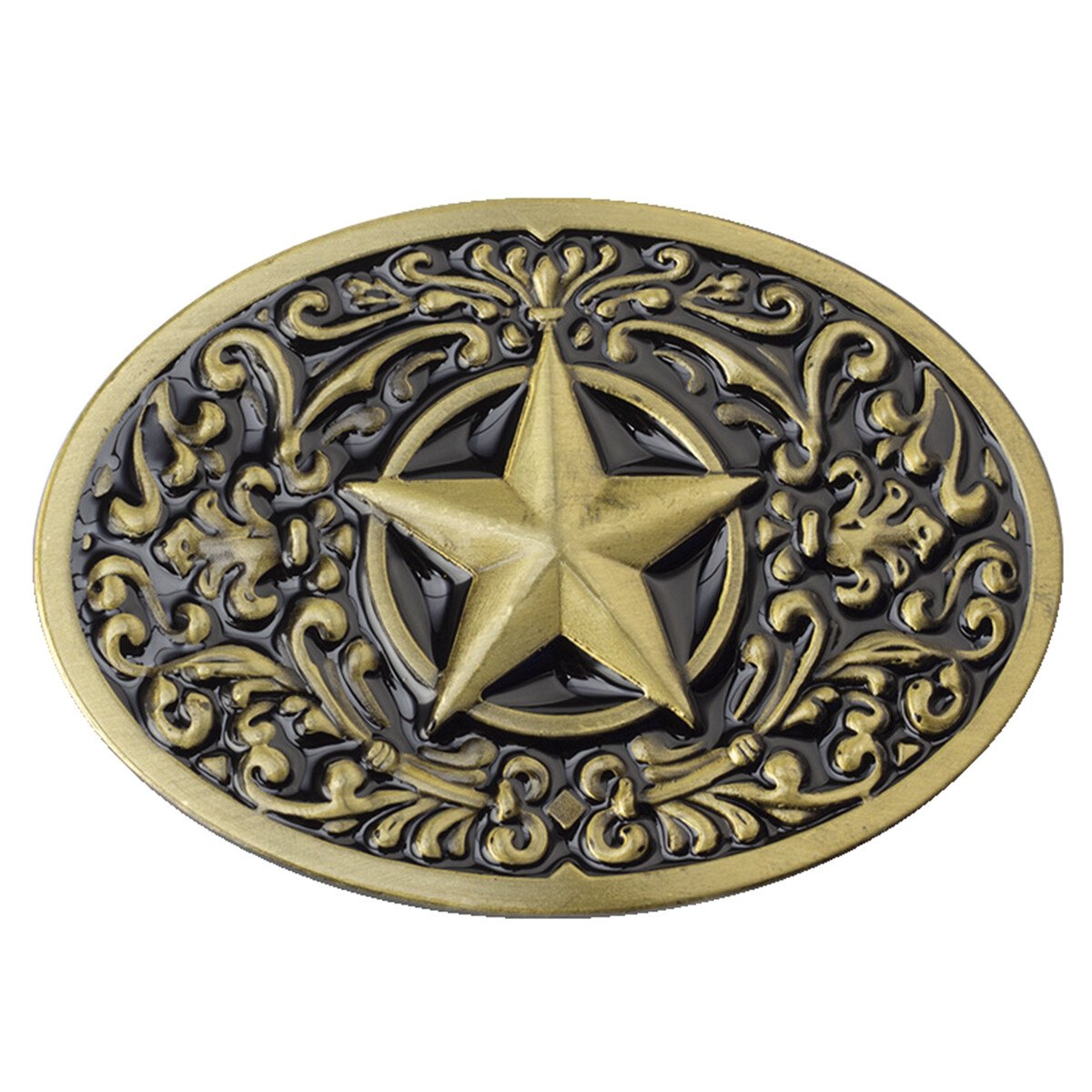 Five Stars Belt Buckle Western Cowboy Native American Motorcyclists (FS-02-G)