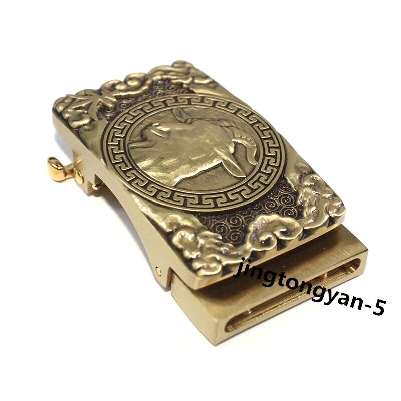 Solid Brass « Goat » Belt Buckle Automatic Belt Buckles Fits For 35mm Wide Belt