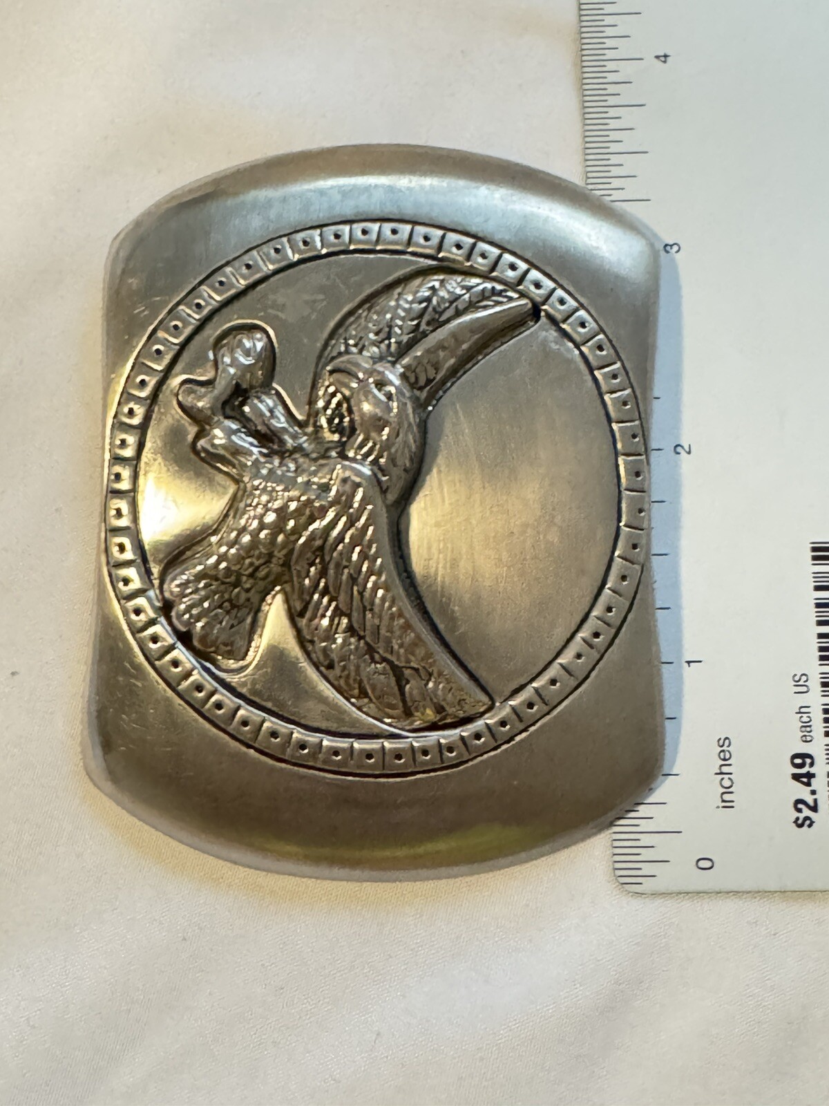 Vintage Bald Eagle Belt Buckle Brass Classico Italia A132 Cowboy Western