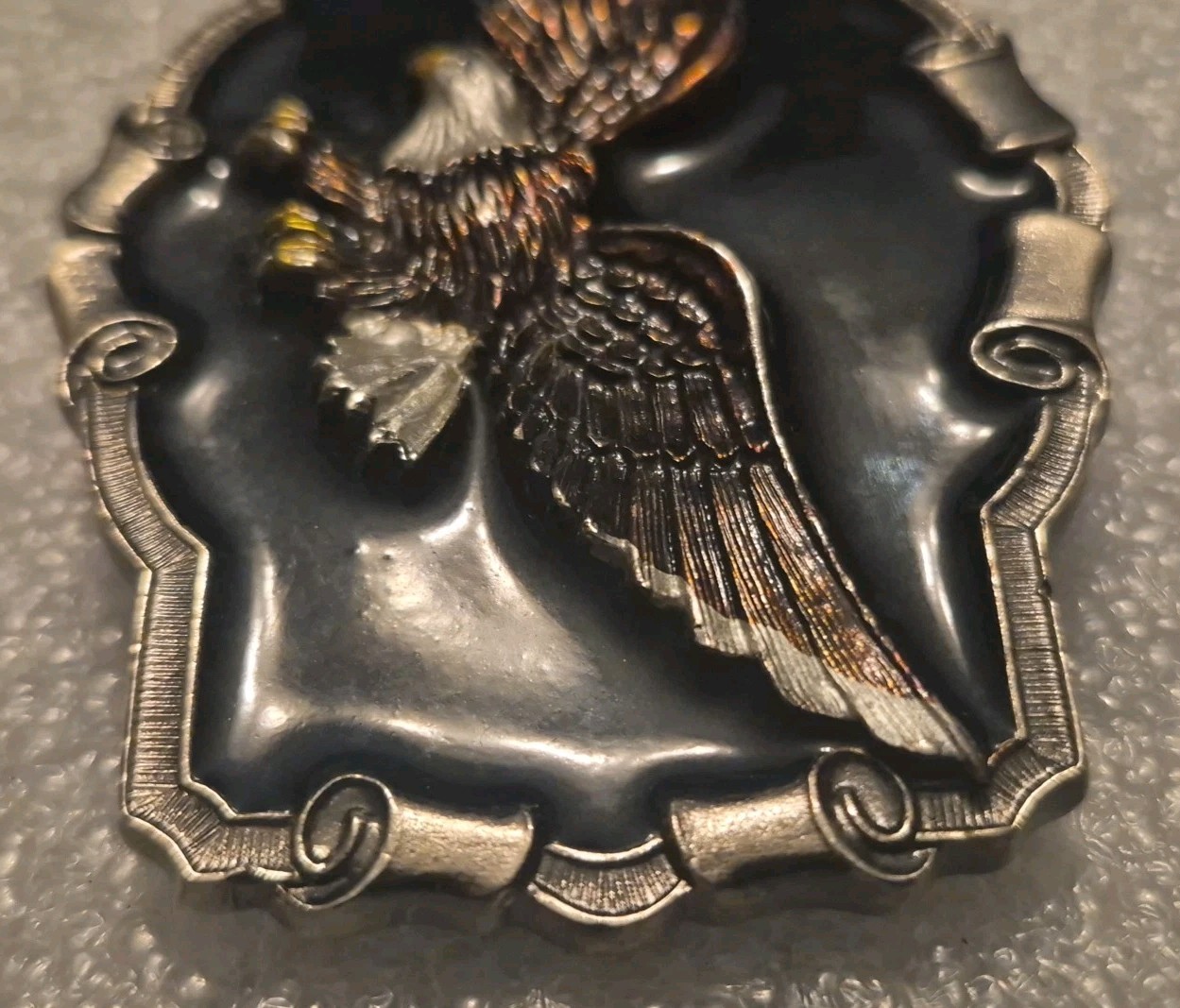 Vintage 1997 Great American Buckle Co. Pure Pewter Bald Eagle Belt Buckle