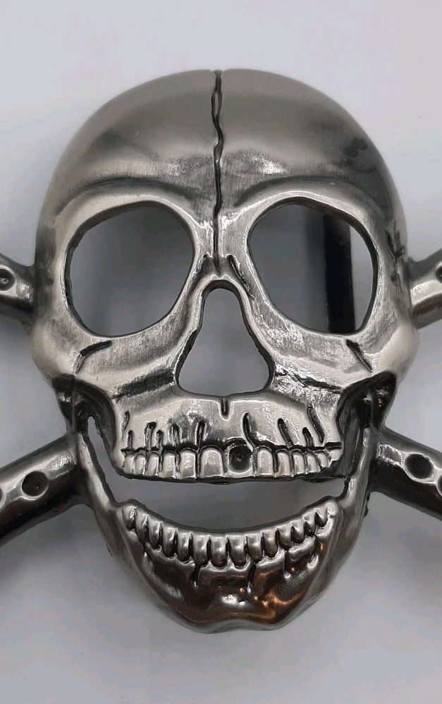 Skull Belt Buckle Skeleton Gothic Metal Biker 3d Authentic Punk Bones Death Drag