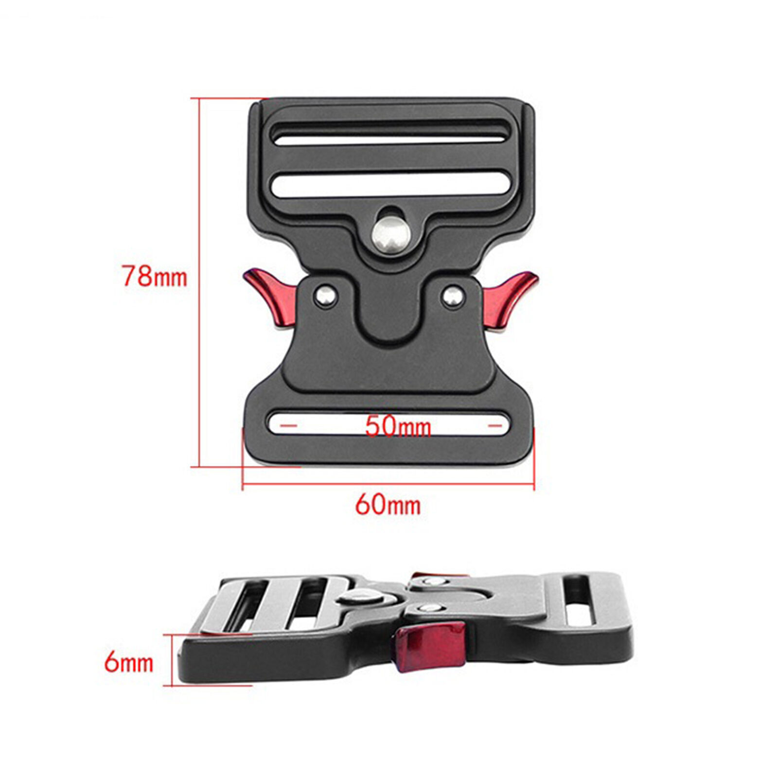 1PC Red 50mm Tactical Belt Buckles Metal Quick Release Military Straps Girdle