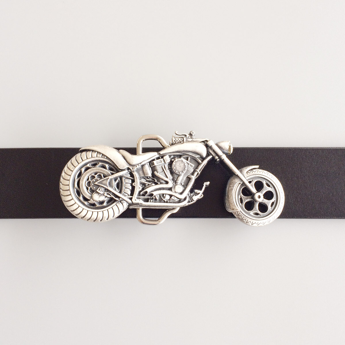 Vintage Silver Plated Heavy Motorcycle Biker Rider Belt Buckle