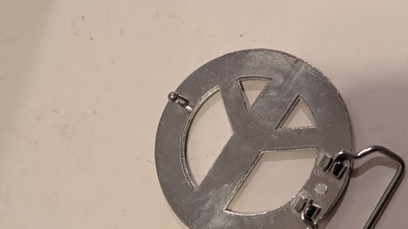 Vintage Style Black & Silver Peace Sign Belt Buckle Hippie Punk Emo Y2K