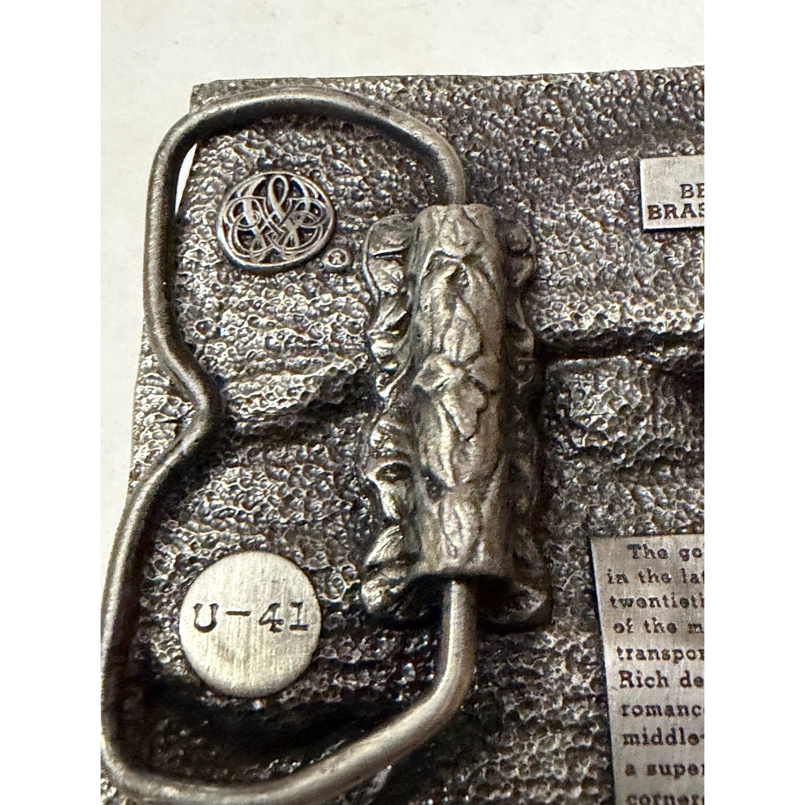 Bergamot Brass Works Steam Train Locomotive Belt Buckle U-41 USA Mail 1983