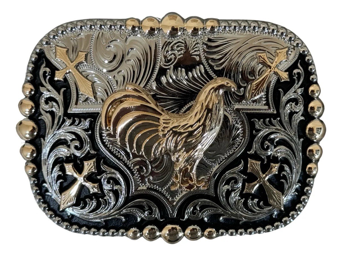 Mexican Rooster Chicken Charro Cowboy Belt Buckle Hebilla Vaquera Made In Mexico