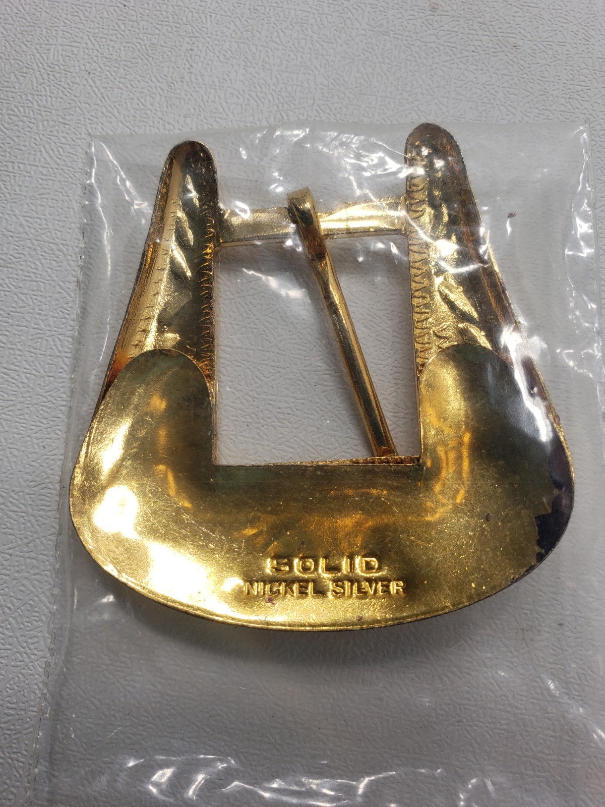 Vintage Crumrine Solid Nickel Silver Ranger Belt Buckle Set 3/4” w/ USA