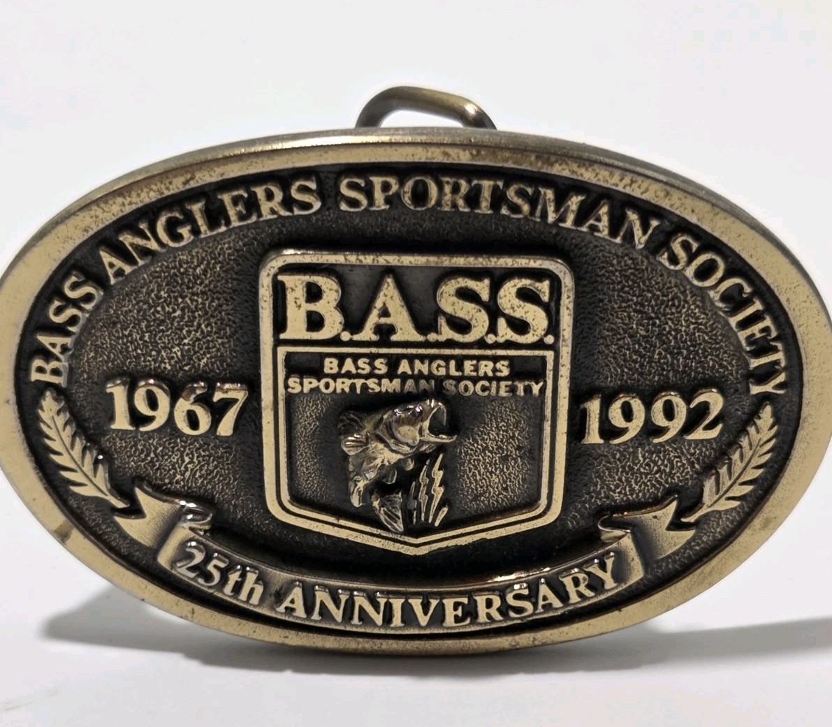 Bass Anglers Sportsman Society Belt Buckle 25th Anniversary 1992 Vintage