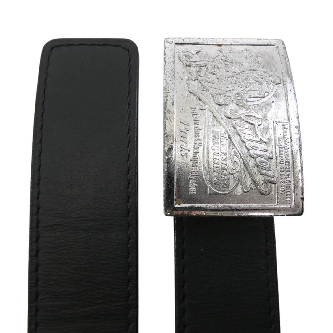 Louis Vuitton M6812T Sun Tulle Jeans Logo Buckle Leather Belt Black Used