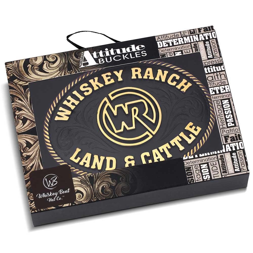 Montana Silversmiths Attitude Whiskey Ranch WR Whiskey Bent Western Belt Buckle