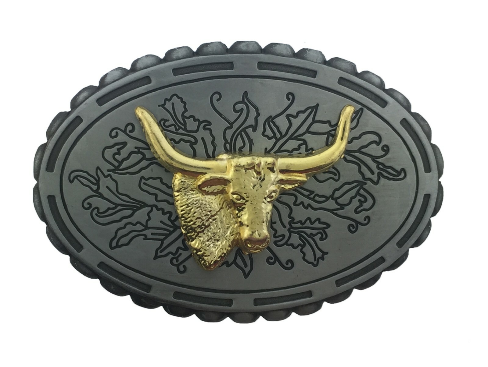 Bull Longhorn Buffalo Ox Antiqued Men Women Skull Belt Buckle Rodeo Metal Heavy.