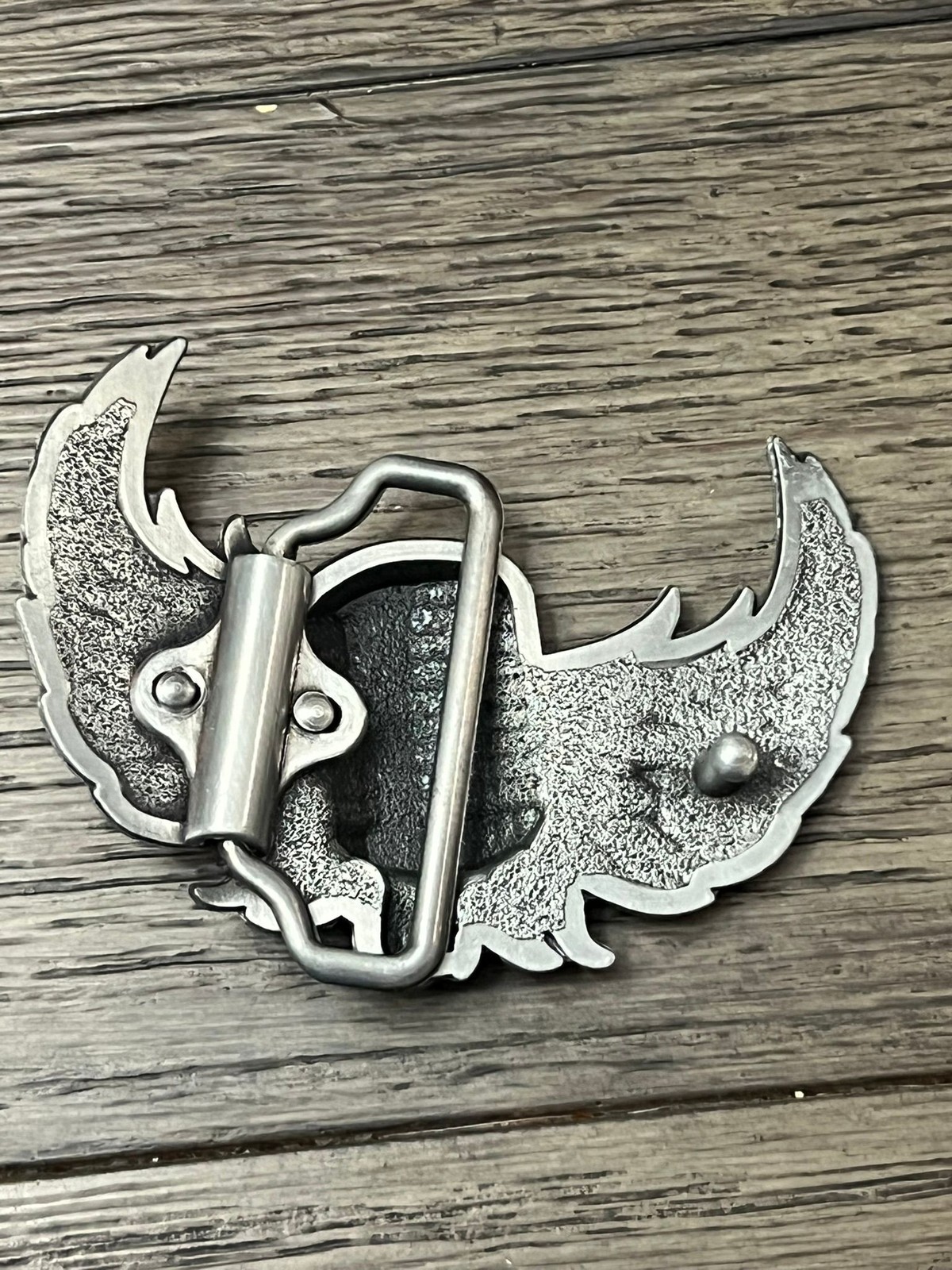 Microphone Wing Belt Buckle Mens Metal 3in Silver Vintage Rockabilly Music