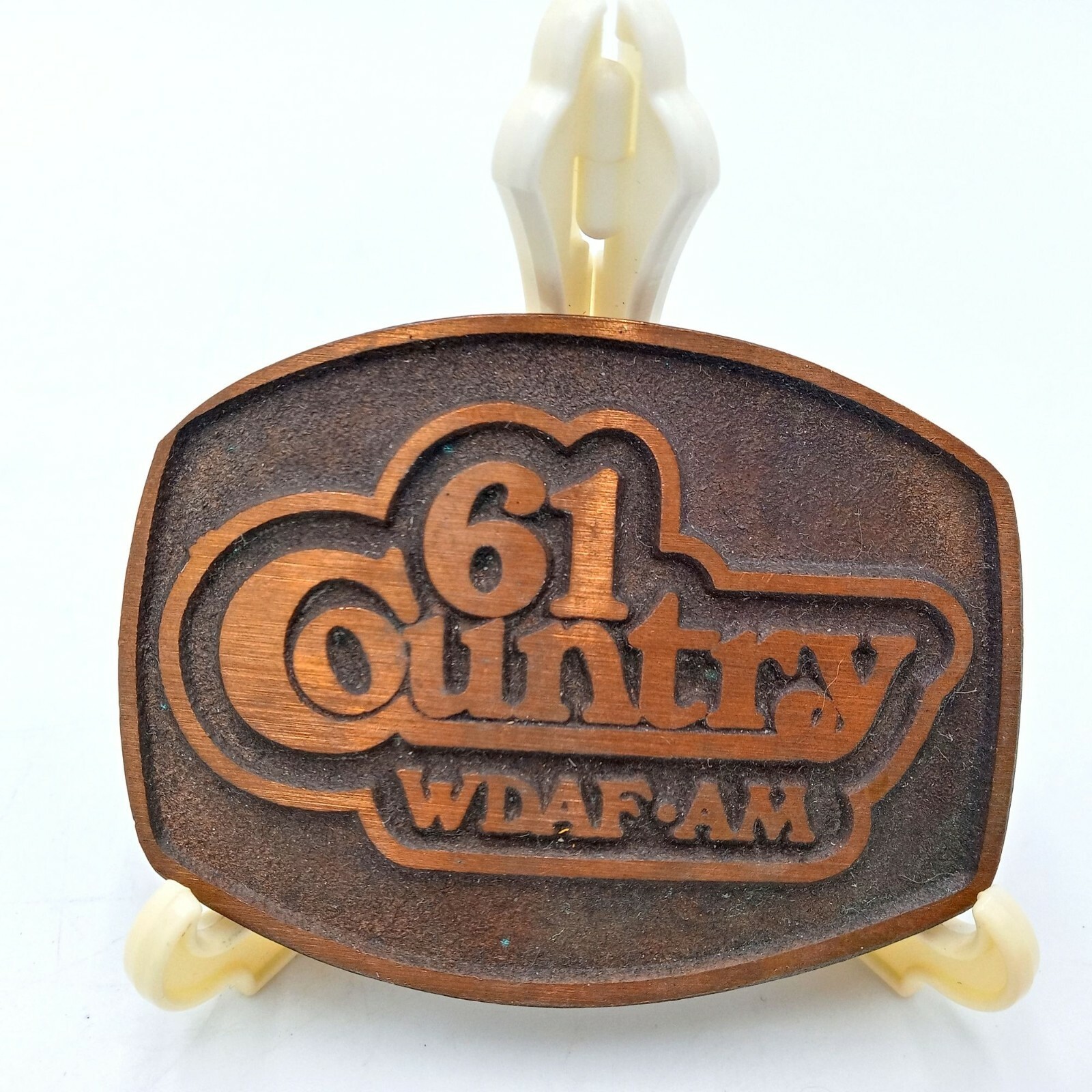 Radio Station Belt Buckle 61 Country WDAF AM Vintage Music Musician Western