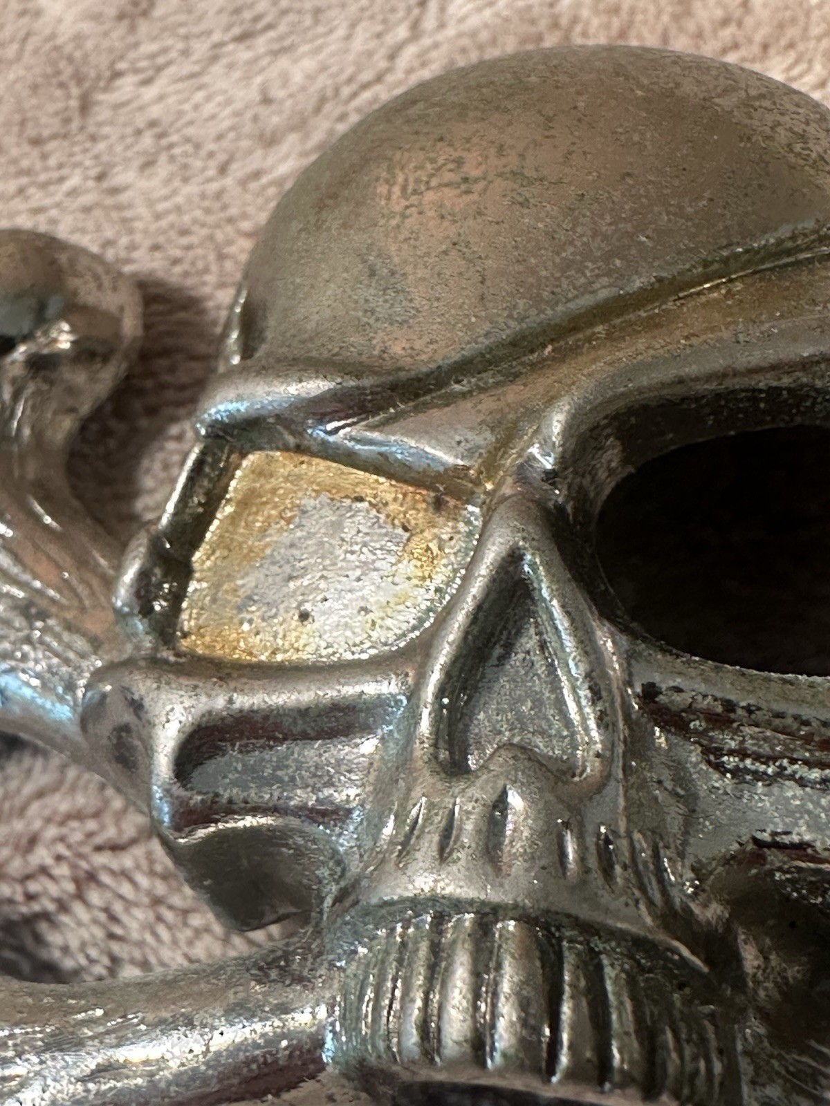 Men&rsquo;s Skull & Crossbones Western Metal Belt Buckle, Silver Tone, 1.5 in