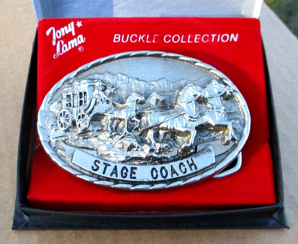 TONY LAMA Stage Coach Wagon Wheel Series Belt Buckle FIRST Edition Limited #988