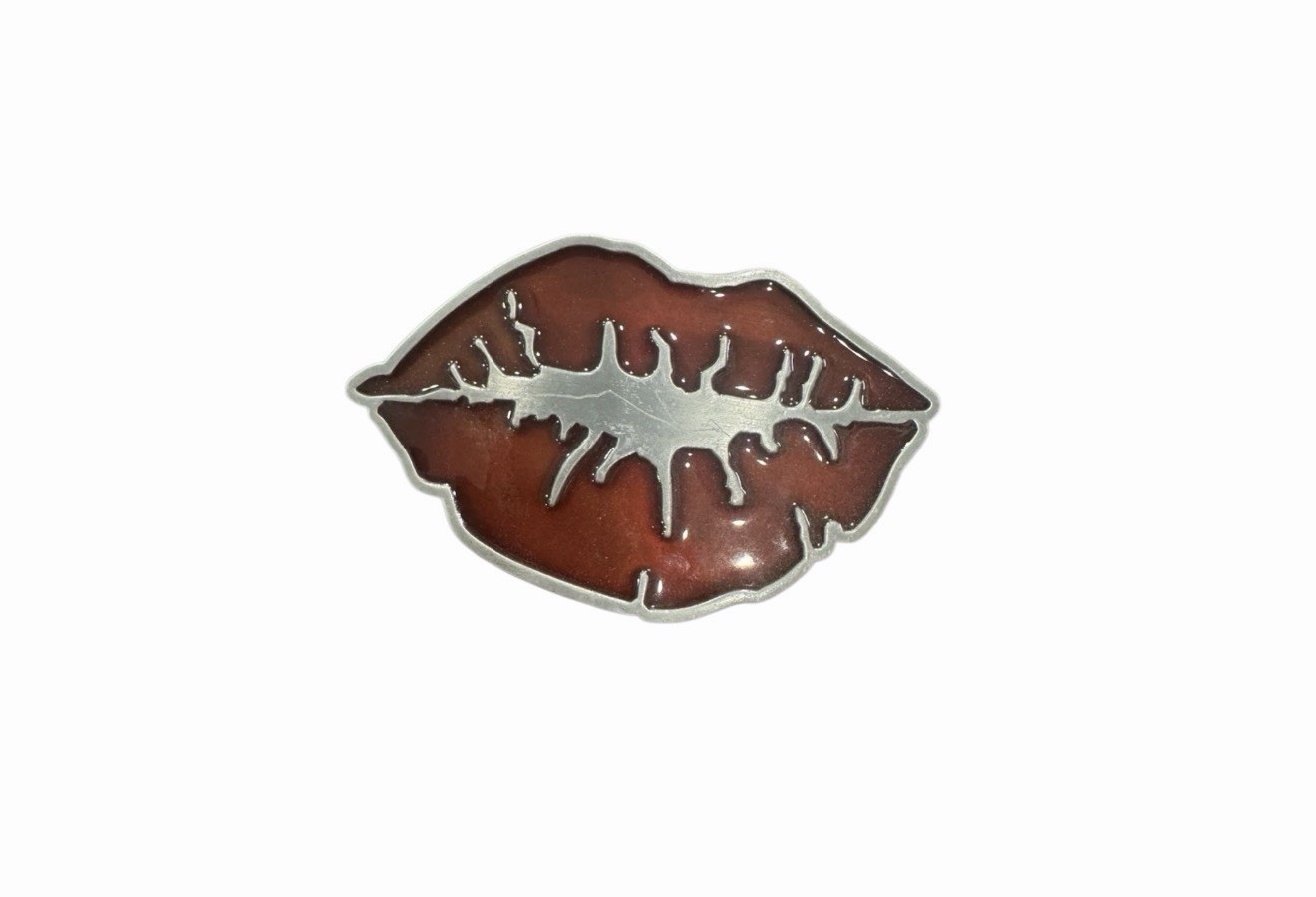 Red Lipstick Kiss Pucker Smooch Novelty Great American Products Belt Buckle