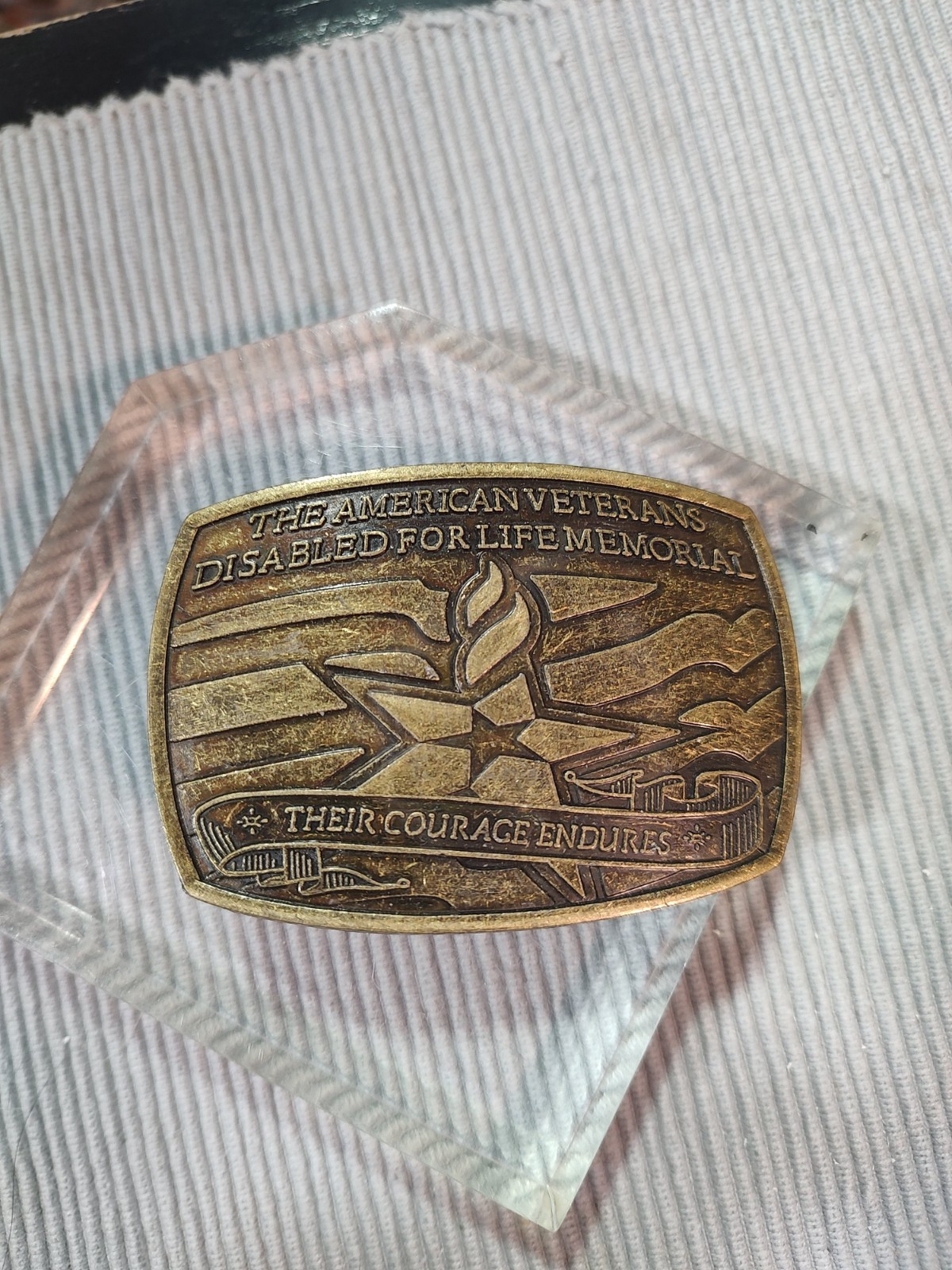The American Veterans Disabled For Life Memorial Belt Buckle 2007 Sponsor #0369
