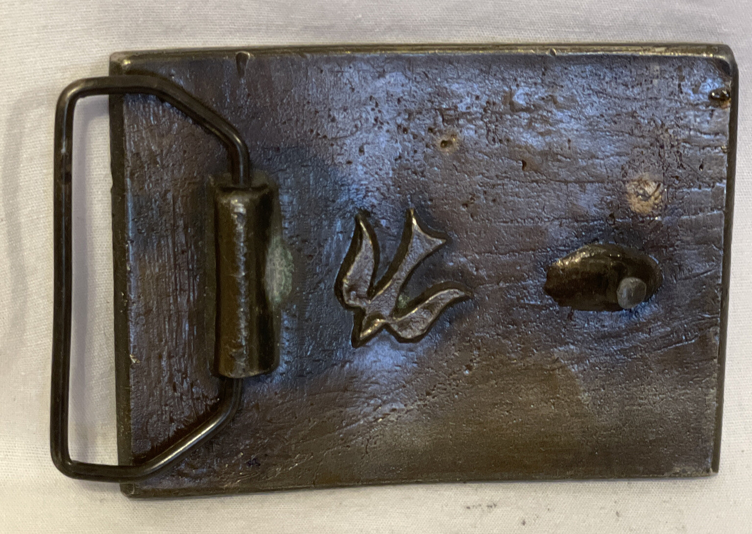 « Buster Brown and Tige in the New York Herald » Bronze Belt Buckle Vintage Brass