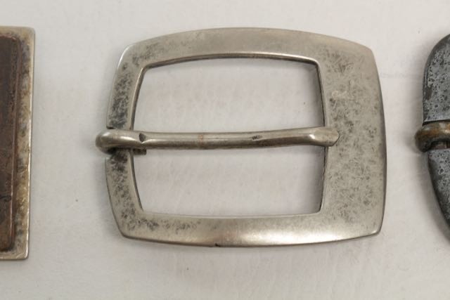 Lot of 9 Assorted Belt Buckles 1.5” Silvertone Brass Studded Removable Crafter