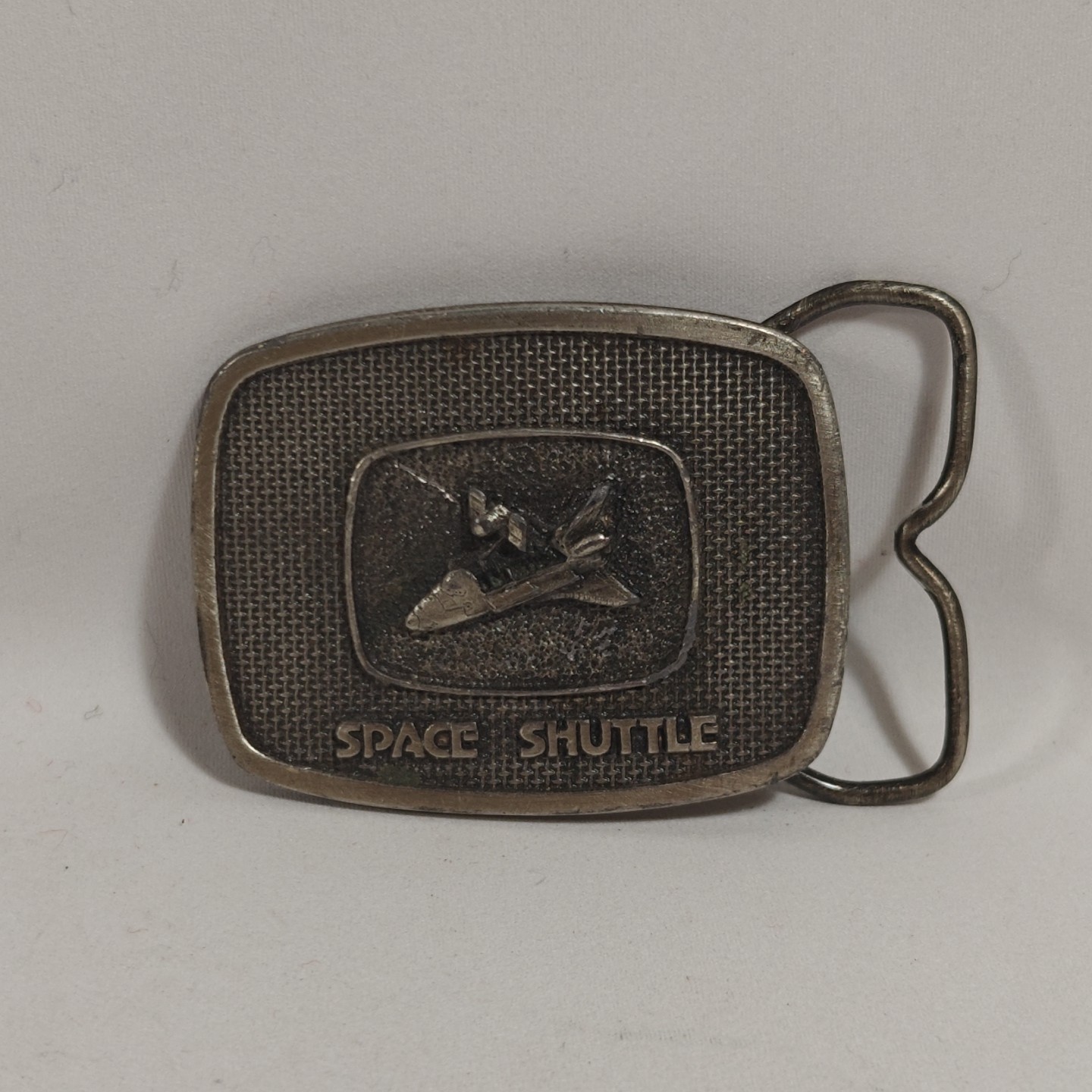 The Space Shuttle Belt Buckle Vintage 1981 Silvertone The Buckle Connection 3×2&Prime;