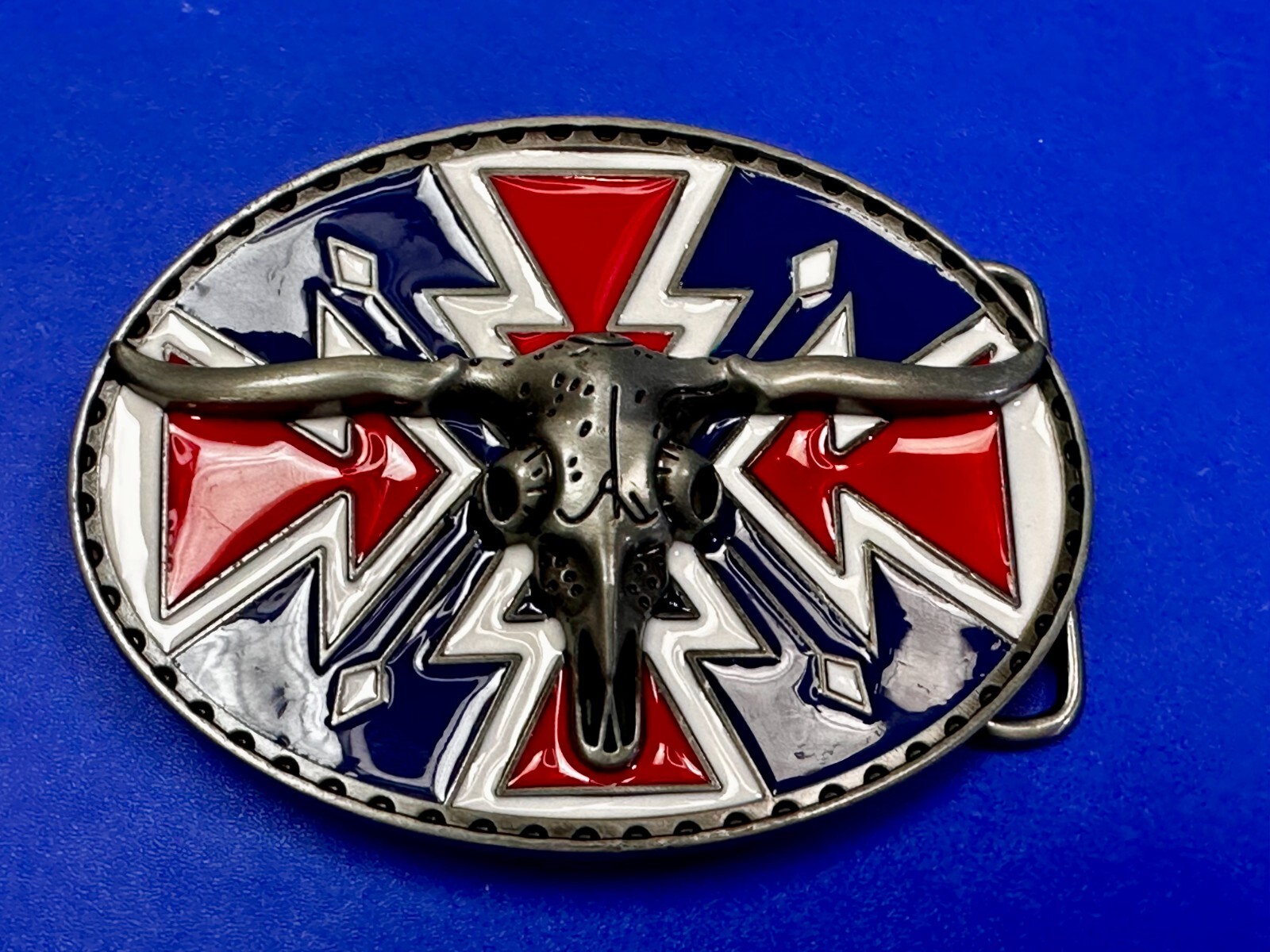Longhorn Steer Bull Skull Southwestern Native American Vibe Belt Buckle