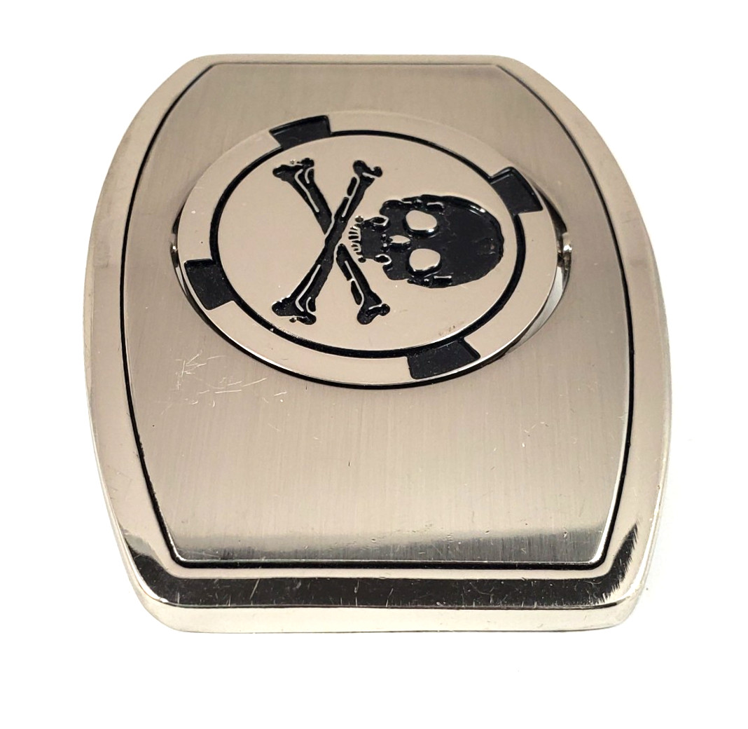 Skeleton & Bones Crossed Reversible Spinning Belt Buckle