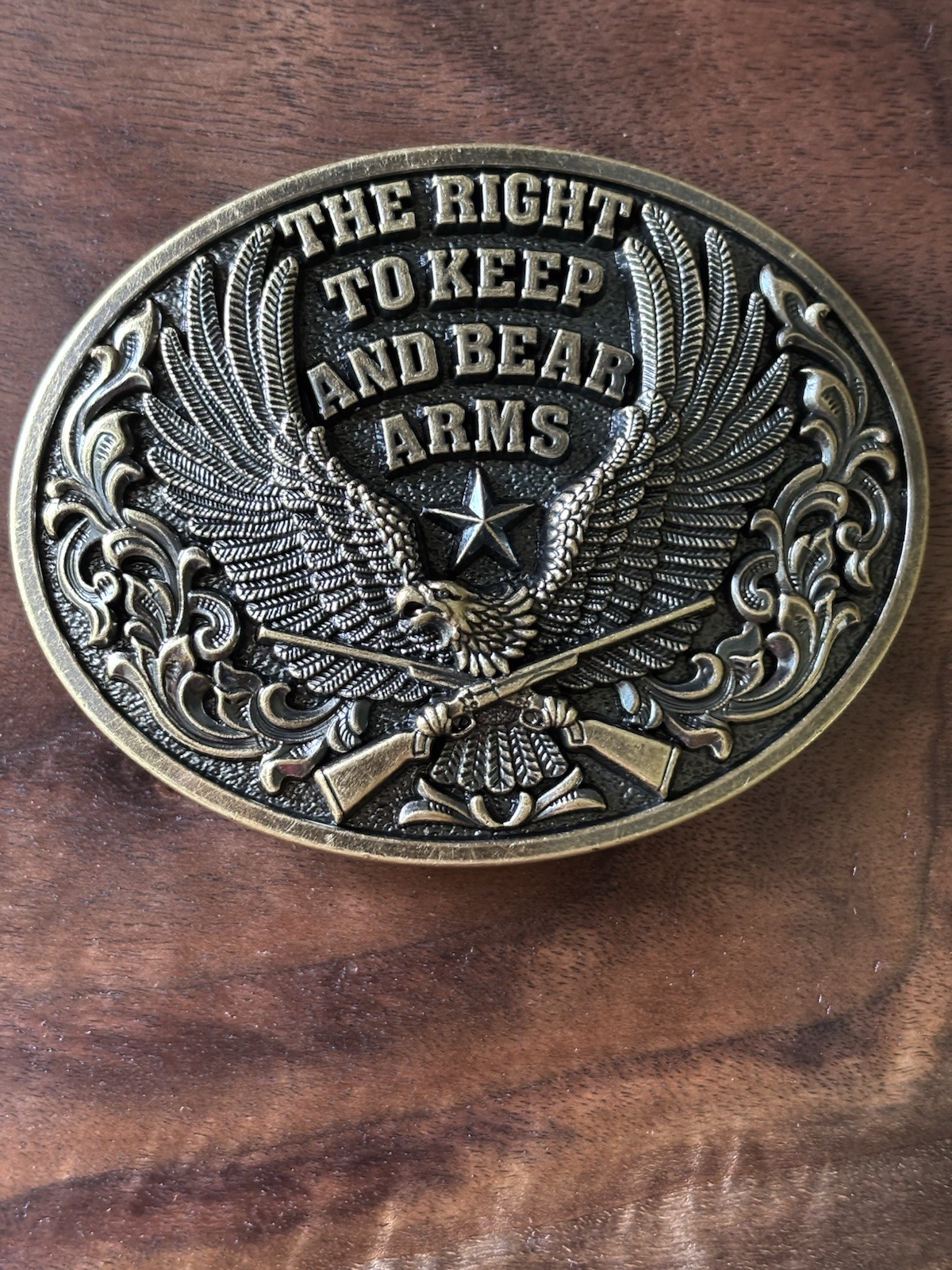 AMERICAN PATRIOTS THE RIGHT TO KEEP AND BEAR ARMS BELT BUCKLE