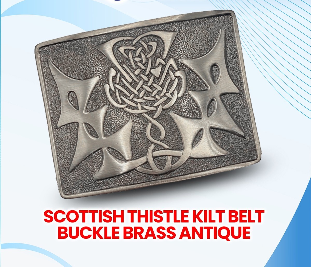Scottish Kilt Belt Buckle Celtic Knot Thistle High Quality Antique Finish