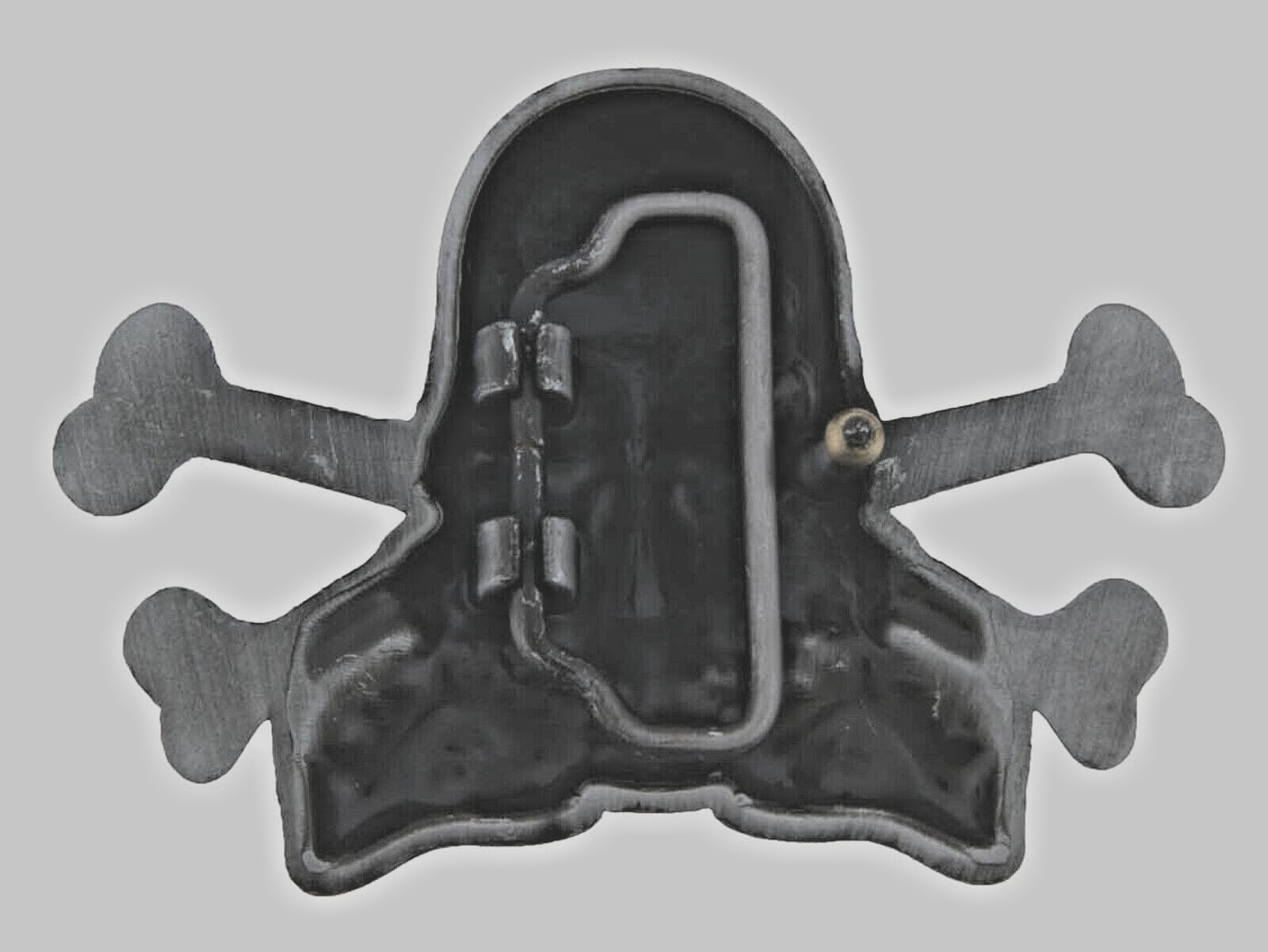 Skull Belt Buckles Gray Metal Vintage Skeleton Crossbones Pirate Halloween Party