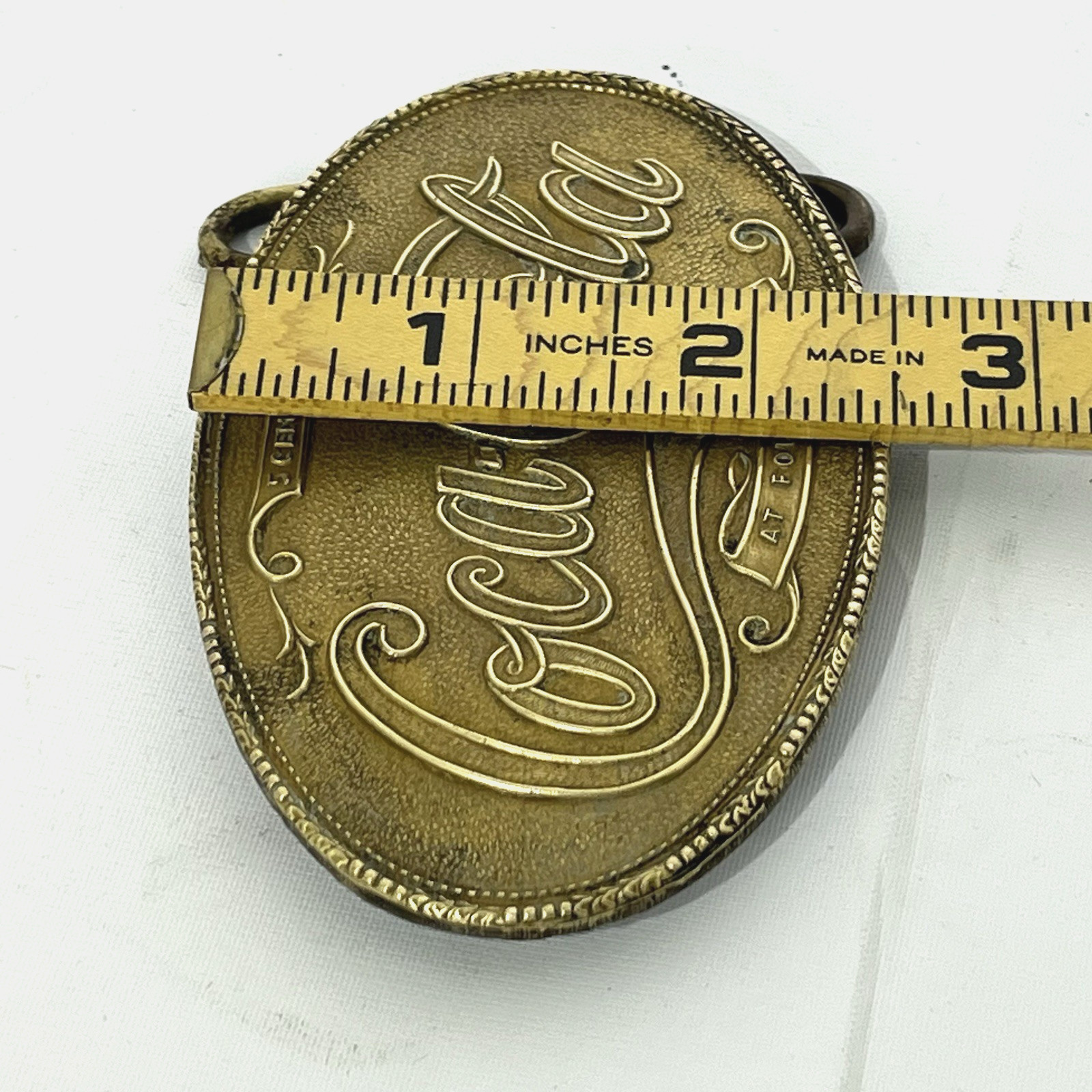 Vintage Coca-Cola Belt Buckle 5 Cents at Fountains Deane &Adams
