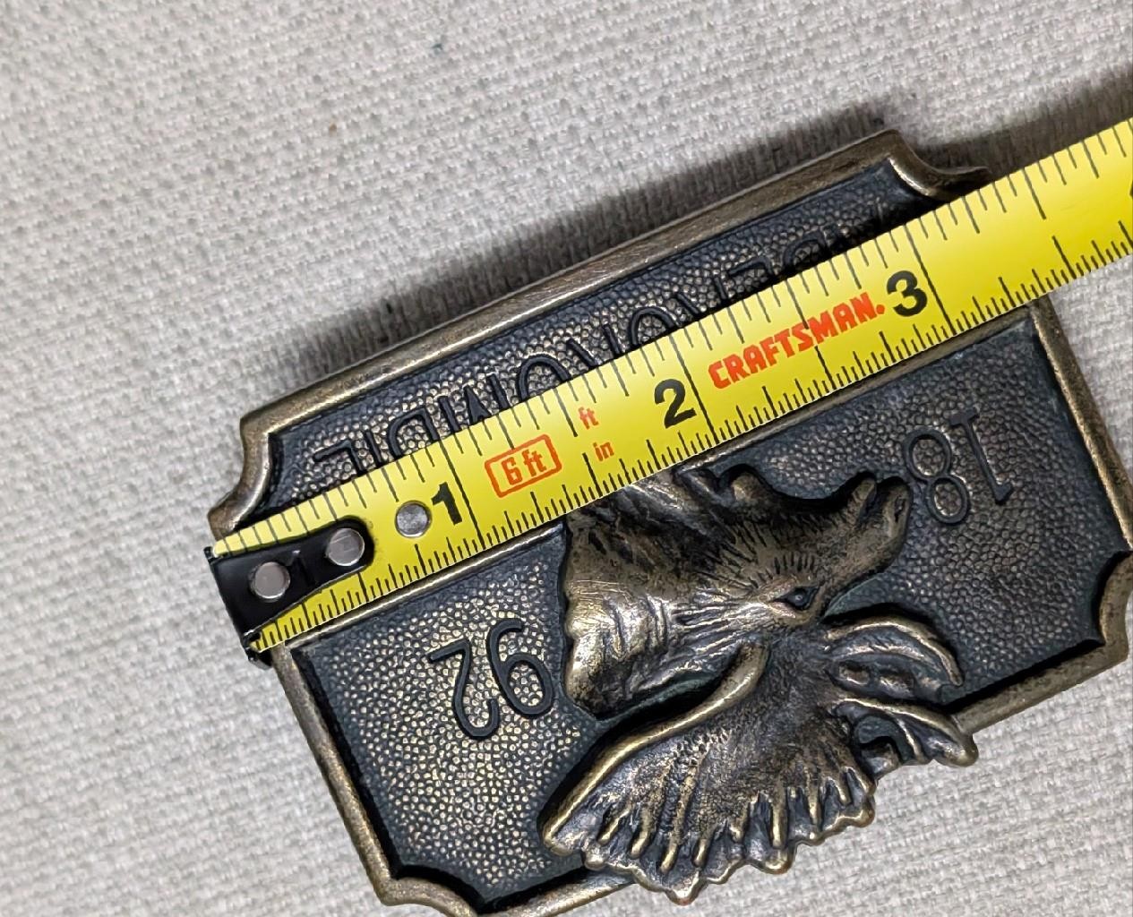 Y2K vintage ABERCROMBIE & FITCH belt buckle SOLID BRASS western 1990s moose A&F