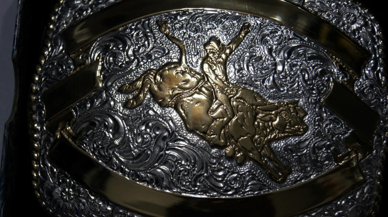 Crumrine Western Ribbon BULL RIDER Belt Buckle C04654