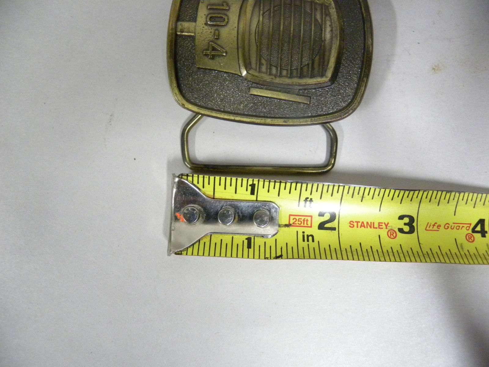 Vtg 10-4 CB Radio Microphone Motif Belt Buckle Made by Lewis Buckles (A5)