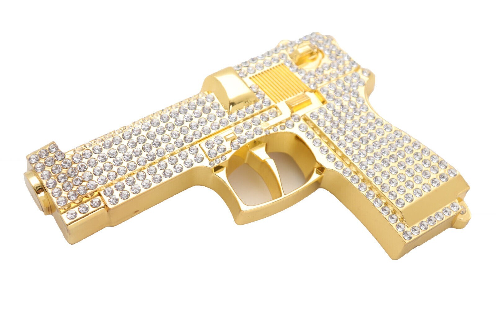 Gun Belt Buckle Rhinestones Gold Metal Iced Men Fashion Pistol Real Cowboy Style