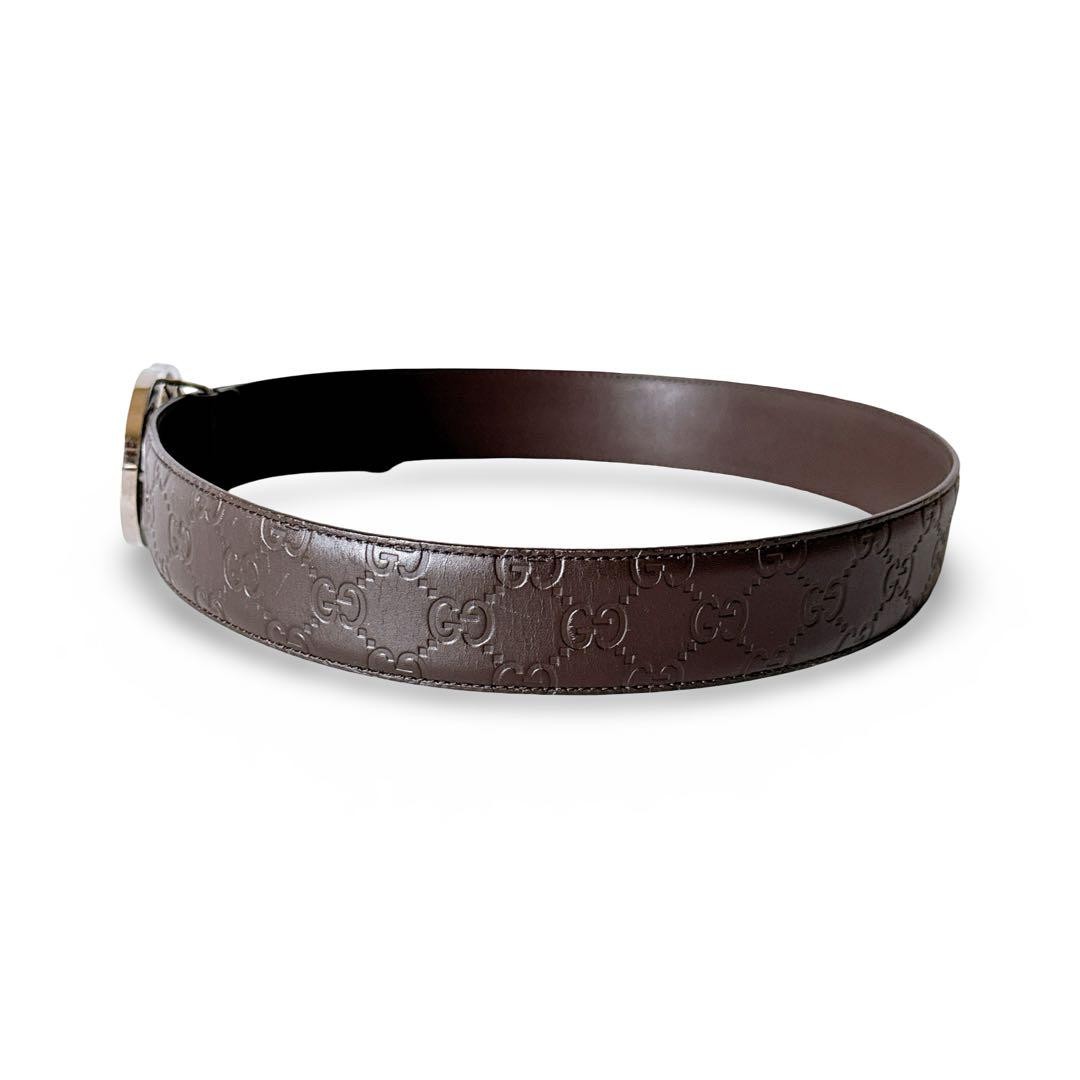 GUCCI Pre-Owned 411924 sima Interlocking Leather Belt