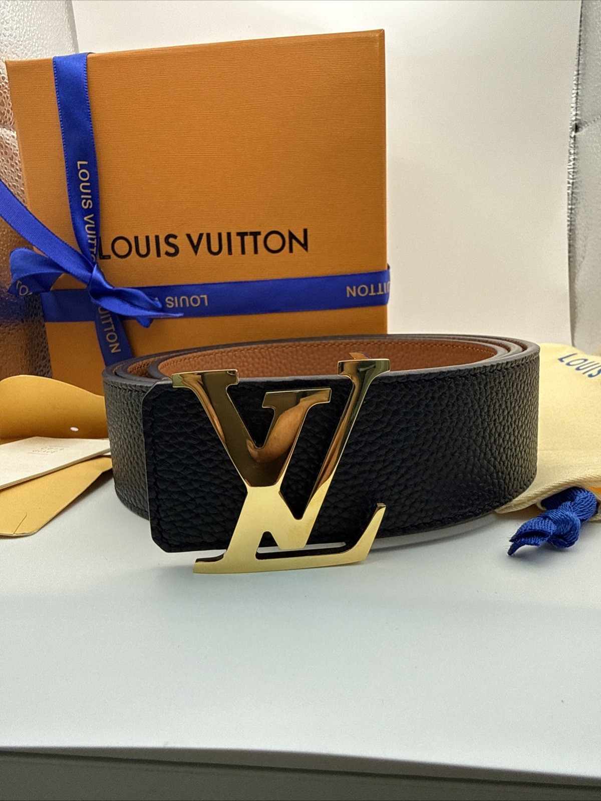 Louis Vuitton Belt M9151 Black Leather 434506