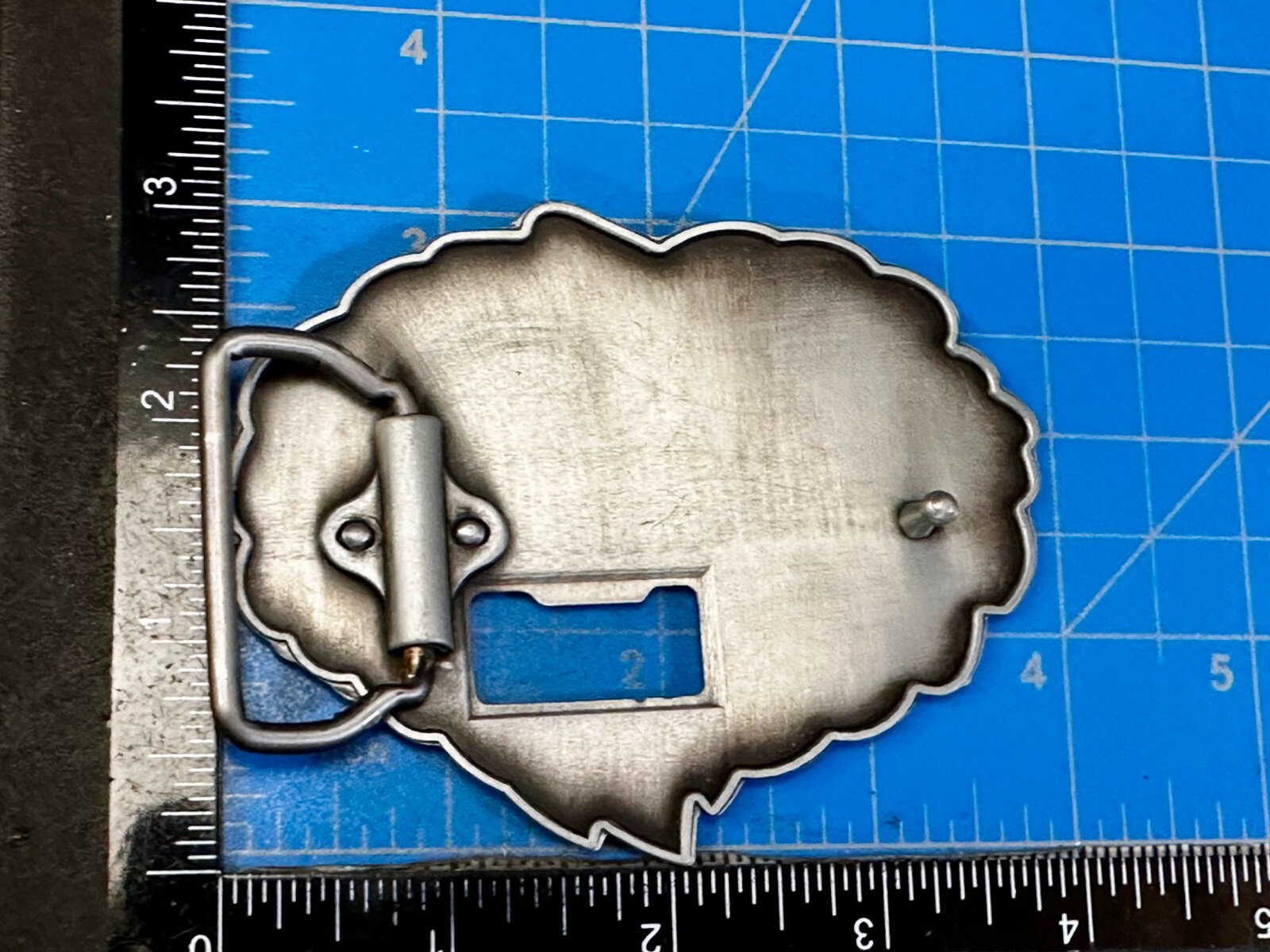 Roaring Lion Head Silver Tone Cutout Belt Buckle and Bottle Opener
