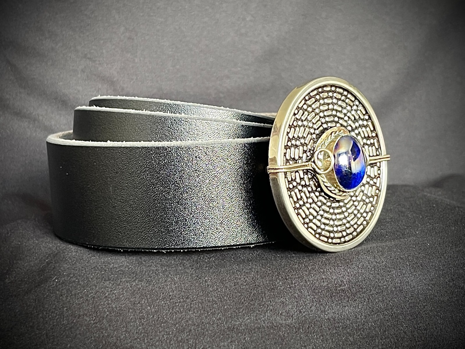 Darren McNeese Archive Belt Buckle Blue Stone Peru Industrial Gothic Handmade