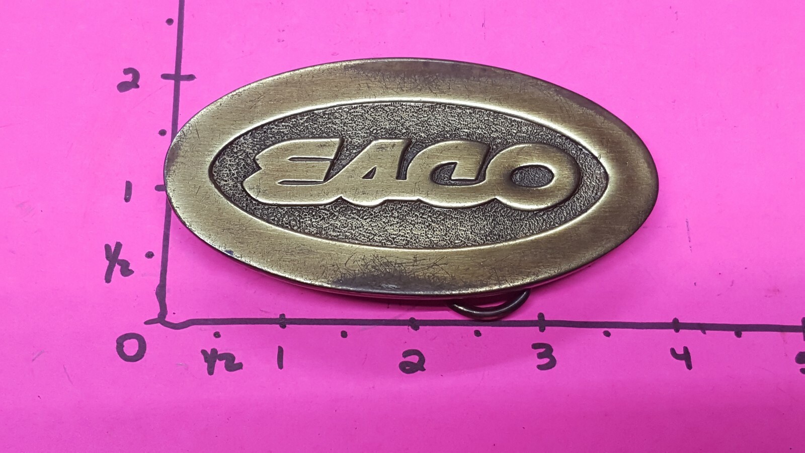 VINTAGE OVAL ESCO USA looks like original w/ware BRASS Belt Buckle Rare