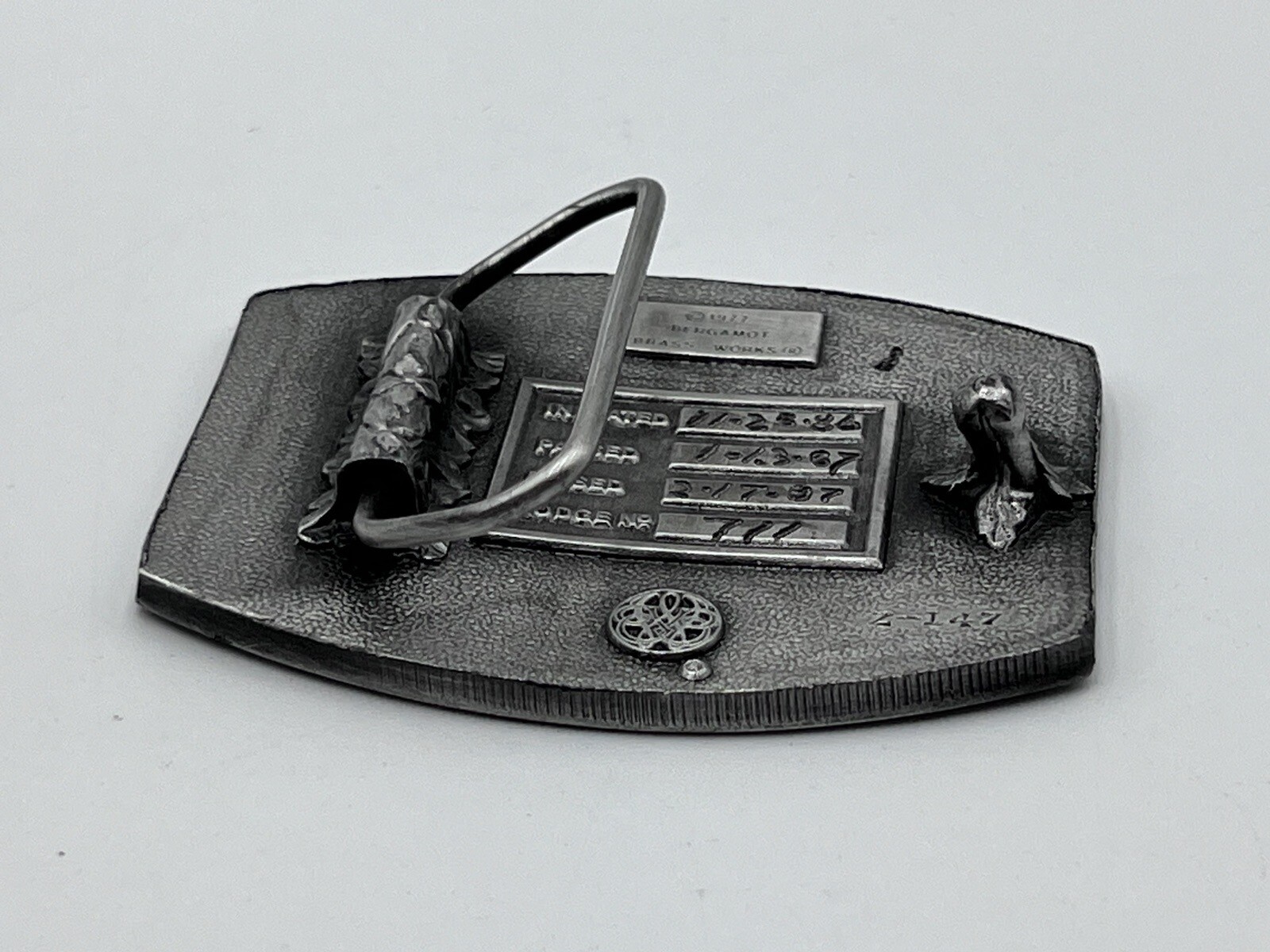 Mason Stone Crafters Belt Buckle Masonic symbols compass / Ruler Templar. J9
