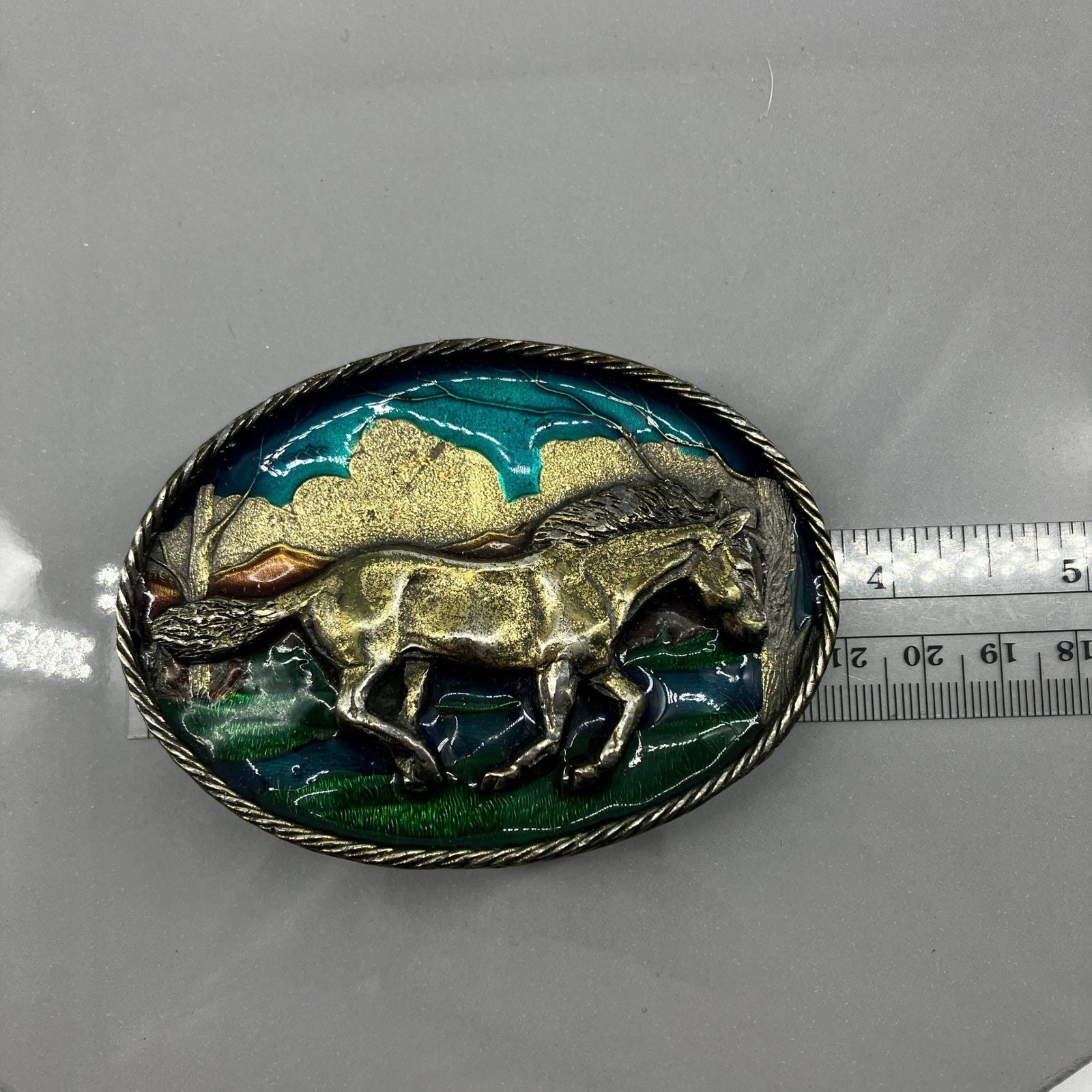 Great American Buckle Co. Chicago Serial #747 Horse Western Cowboy USA