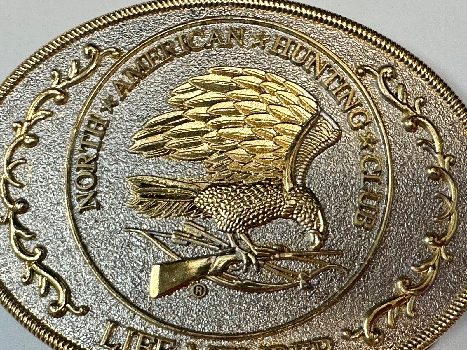 North American Hunting Club Life Member 2-Tone Belt Buckle, Perfect Gift Idea!