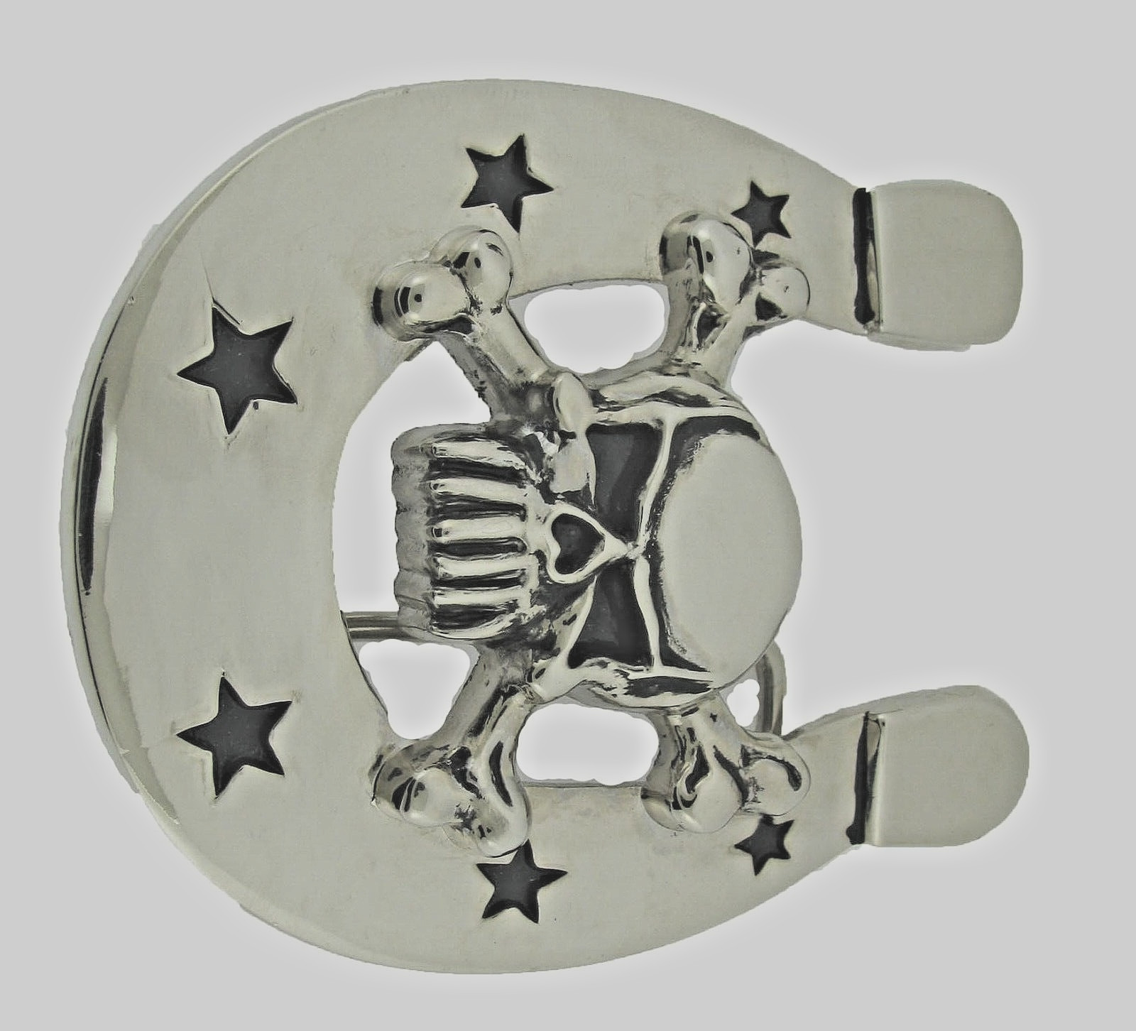 Skull Crossbone Belt Buckles Horseshoes Silver Metal Emblem Vintage Pirate Men