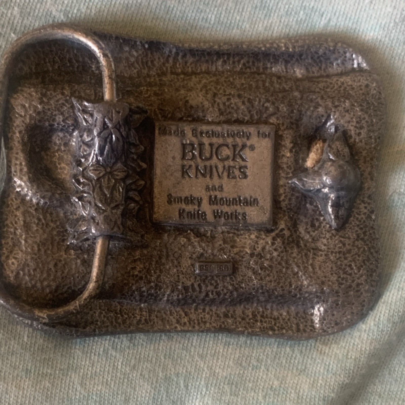 Buck Knives Four Generations Western Antique Silver Metal Belt Buckle BC-180