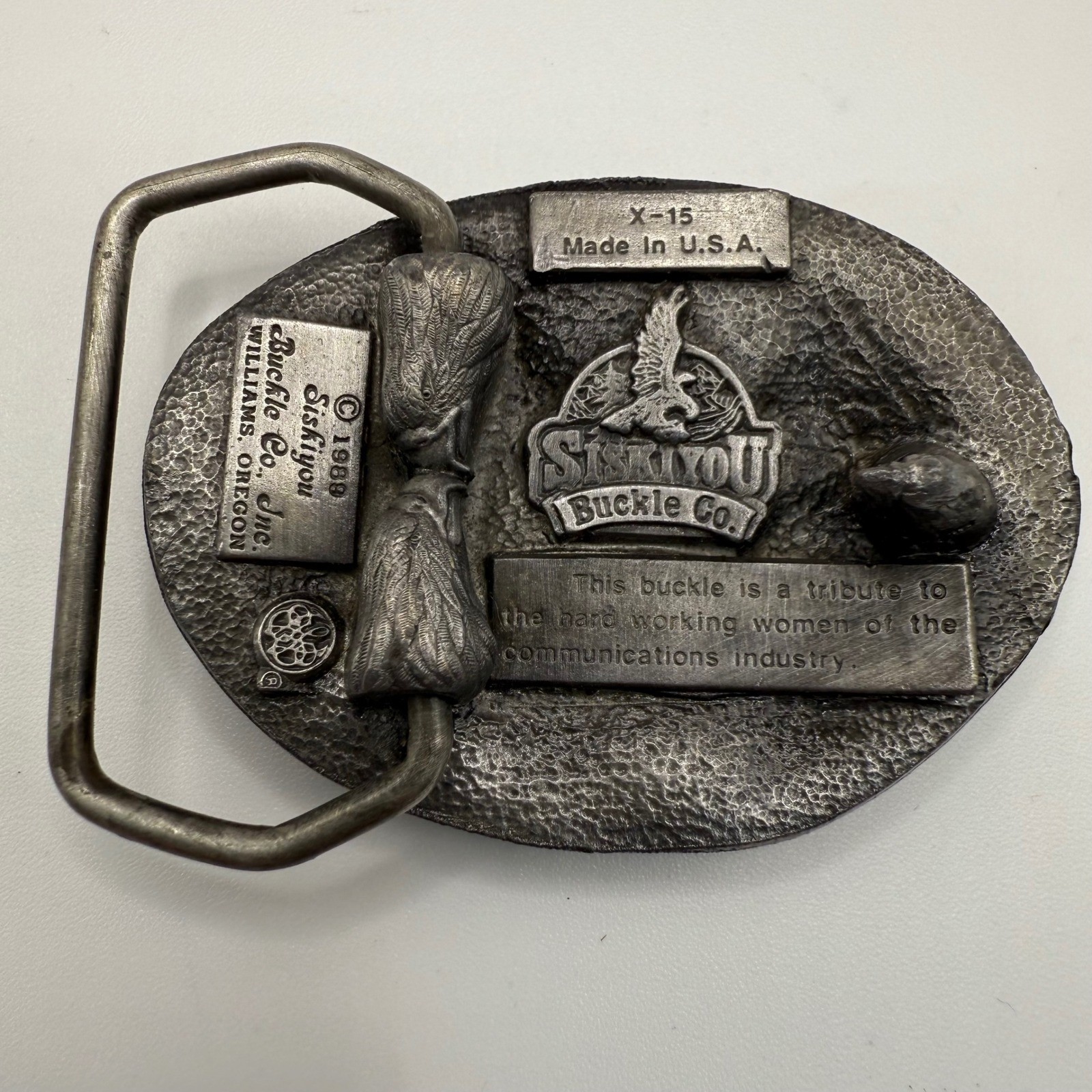 Vintage 1989 Siskiyou Buckle Co Tribute to Women Communications Industry USA