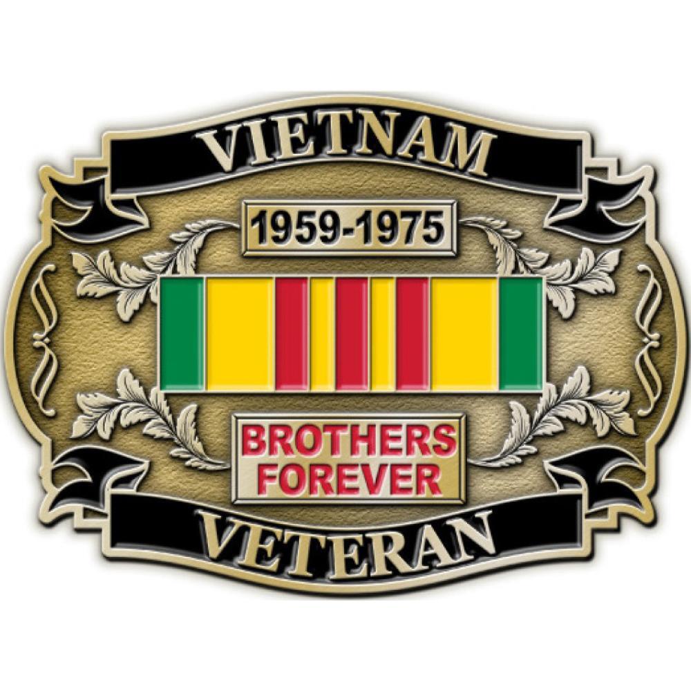 Vietnam Veteran Brothers Forever Vietnam Ribbon Belt Buckle Enamel
