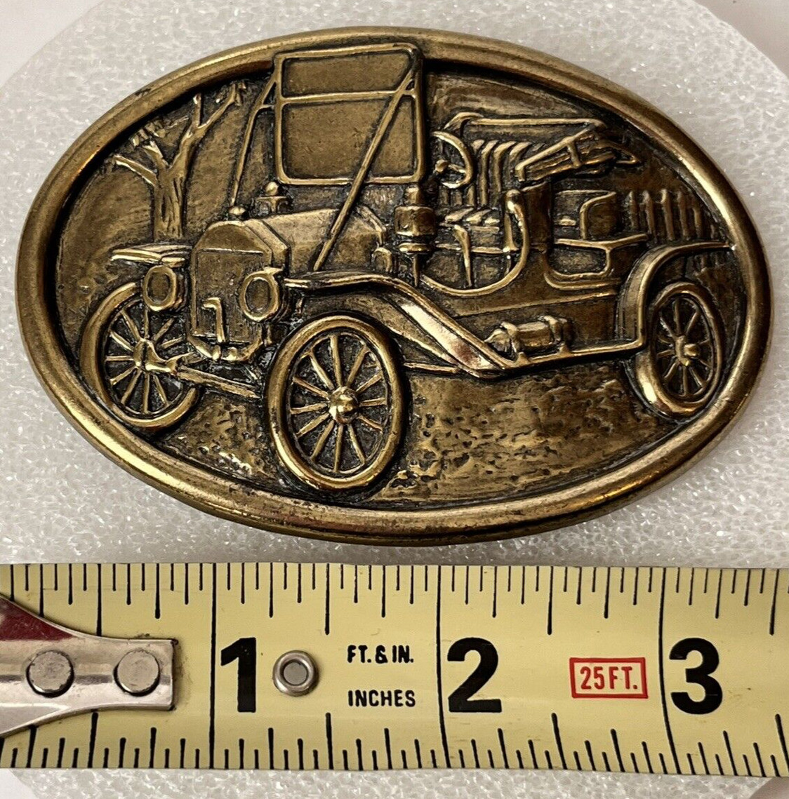Antique Car Avon Vintage Model T Brass Automobile Vehicle Belt Buckle