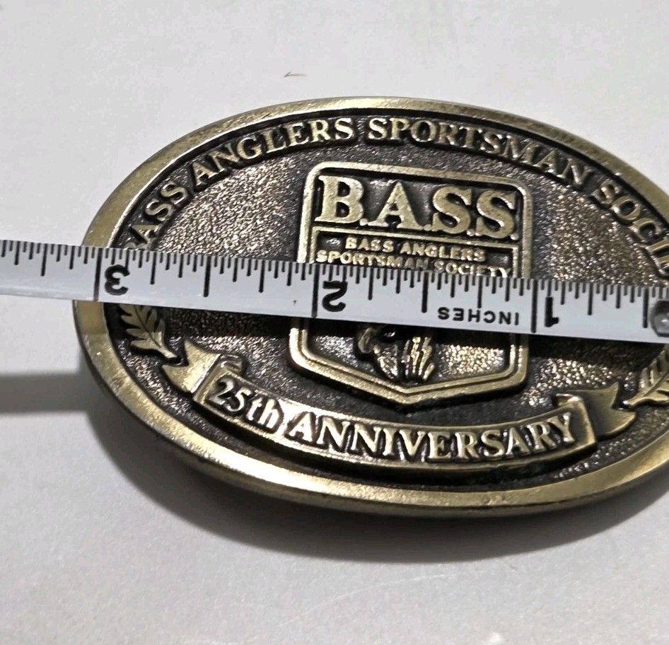 Bass Anglers Sportsman Society Belt Buckle 25th Anniversary 1992 Vintage