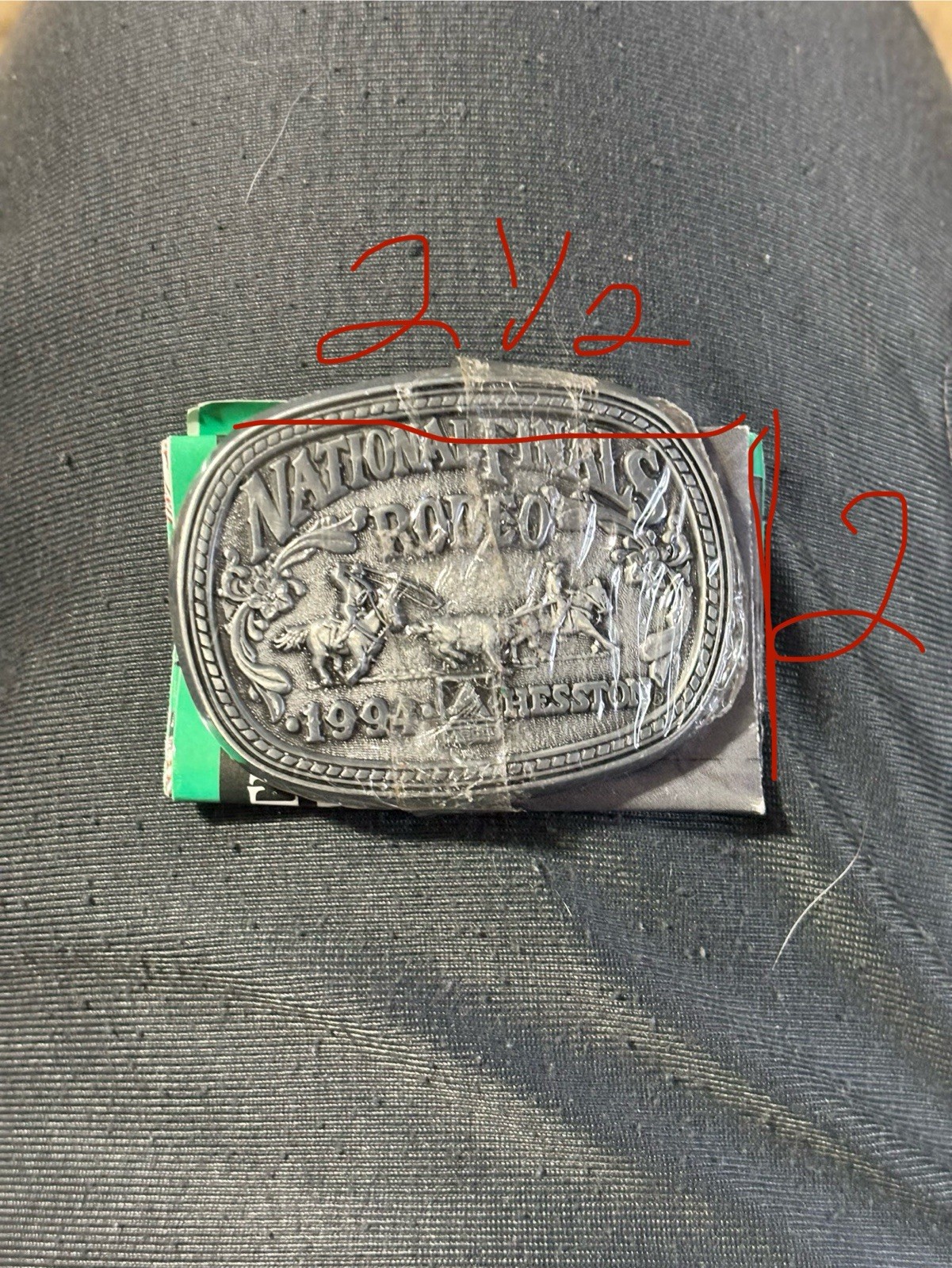 1994 National Finals Rodeo Youth Belt Buckle by Hesston Mint In Plastic