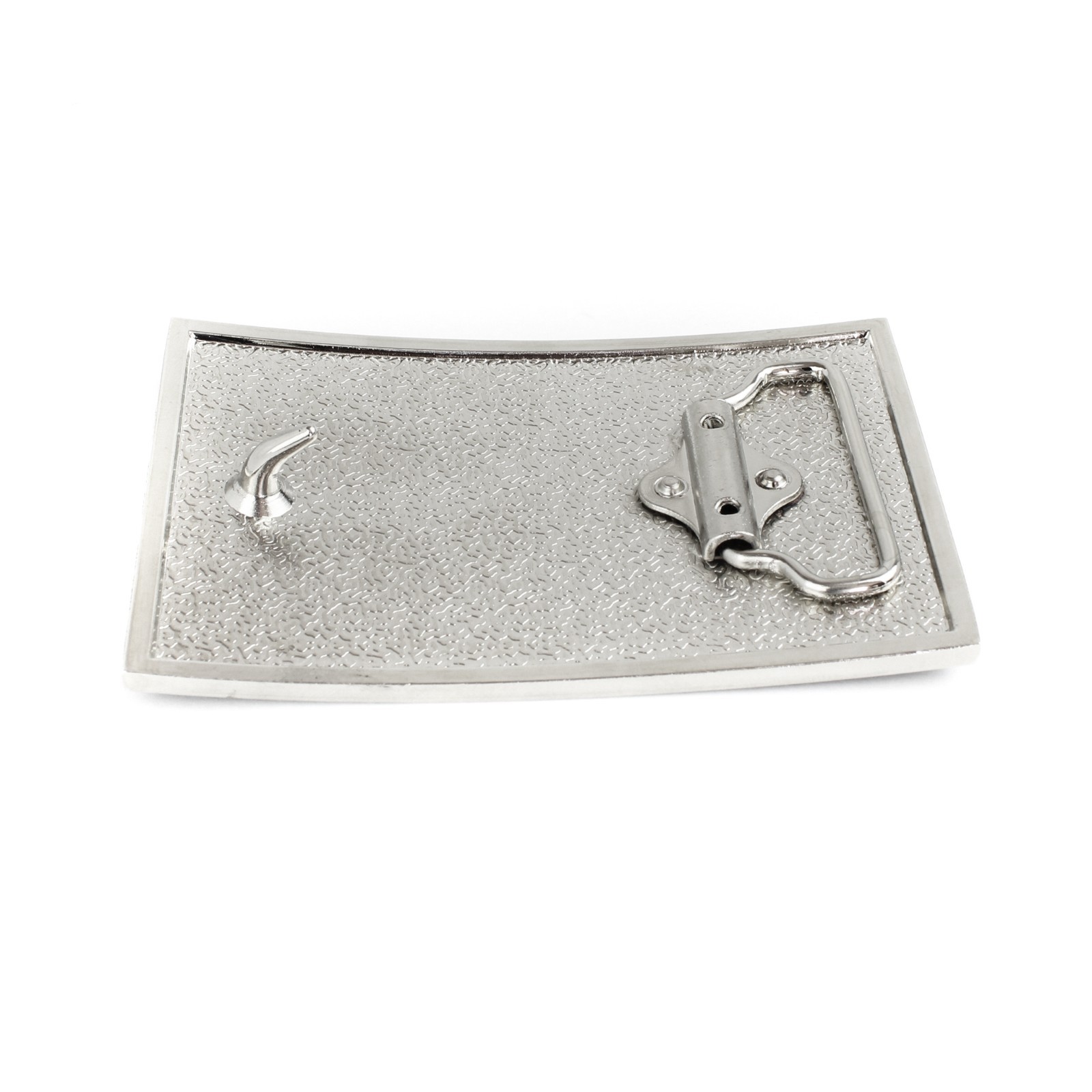 American Flag Men&rsquo;s Belt Buckle USA Pride Shiny Silver Enamel Fits 1.5&Prime; Belts